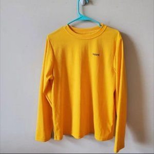 Running Room Mens Longs Sleeve Tee  Size Medium  Yellow  Base layer